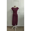 Kadın Kısa Kollu Geometrik Yakalı Önden Açık Modal Mini Elbise