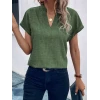 Kadın Kısa Kollu Hakim Yaka Sofya Bluz