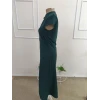 Kadın Kısa Kollu Hakim Yakalı Yırtmaçlı Midi İthal Krep Elbise
