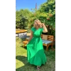 Kadın Kısa Kollu Kruvaze Yakalı Beli Lastikli Müslim Elbise