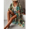 Kadın Kısa Kollu Önü Açık Belden Kuşaklı Uzun Kimono