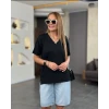 Kadın Kısa Kollu V Yaka Bluz