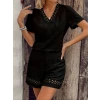 Kadın Kısa Kollu V Yakalı Bluz Ve Short İkili Takım