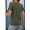 Kadın Kısa Kollu V Yakalı Dantel Detaylı Viskon Bluz