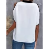 Kadın Kısa Kollu V Yakalı İthal Krep Bluz