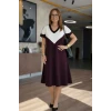 Kadın Kısa Kollu V Yakalı Kısa Modal Elbise