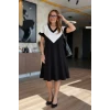 Kadın Kısa Kollu V Yakalı Kısa Modal Elbise