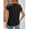 Kadın Kısa Kollu V Yakalı Önden Düğmeli Leopar Desen Detaylı Viskon Bluz