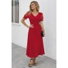 Kadın Kısa Kollu V Yakalı Uzun Janjan Elbise