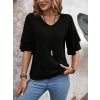 Kadın Kısa Kollu V Yakalı Viskon Bluz