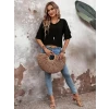 Kadın Kısa Kollu V Yakalı Viskon Bluz