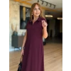 Kadın Kısa Kollu Yakalı Cepli Uzun Viskon Iki Iplik Elbise