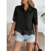Kadın Kısa Kollu Yakalı Önden Düğmeli Dubai Gömlek Bluz
