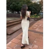 Kadın Kısa Kollu Yakalı Önden Düğmeli Maxi Triko Elbise