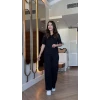 Kadın Kısa Kollu Yakalı Viskon Iki Iplik Bluz Ve Pantolon İkili Takım