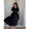 Kadın Kısa Kollu Yakası Açık Katlı Bürümcük Balon Elbise