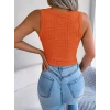 Kadın Kolsuz Bisiklet Yaka Güpüs Dekolteli Triko Crop Bluz