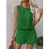 Kadın Kolsuz Bisiklet Yakalı Kısa Bluz Ve Short Ikili Takım