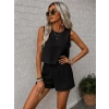 Kadın Kolsuz Bisiklet Yakalı Kısa Bluz Ve Short İkili Takım