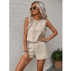 Kadın Kolsuz Bisiklet Yakalı Kısa Bluz Ve Short Ikili Takım