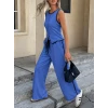 Kadın Kolsuz Önü Düğmeli Yelek Ve Pantolon İkili Takım