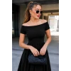 Kadın Madonna Yaka Kısa Kollu Kısa Janjan Krep Elbise