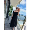 Kadın Madonna Yaka Midi Boy Modal Elbise