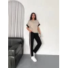 Kadın Modal Dokulu Kumaş Yanı Şeritli Takım
