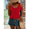 Kadın Omuzlardan Açık Yuvarlak Yakalı Viskon Bluz