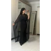 Kadın Transparan Pelerin Detay Askılı Maxi Boy Elbise