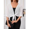 Kadın Truvakar Kol Önden Bağlamalı Kısa Şifon Bolero Ceket