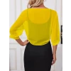 Kadın Truvakar Kollu Önden Bağlamalı Kısa Şifon Bolero Ceket