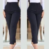 Kadın Üste Oturan Paçası Bilek Üzerinde Biten Krep Kumaş Kumaş Pantolon 36 (s) - 50 (5xl)