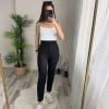 Kadın Üste Oturan Paçası Bilek Üzerinde Biten Krep Kumaş Kumaş Pantolon 36 (s) - 50 (5xl)