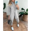 Kadın Uzun Kollu Balıkçı Yaka Önden Düğmeli Bluz Ve Pantolon Yumoş İkili Takım