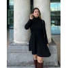 Kadın Uzun Kollu Balıkçı Yaka Salaş Kusa Akrilik Elbise