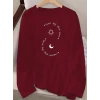 Kadın Uzun Kollu Bisiklet Yaka Desenli Viskon Bluz