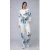 Kadın Uzun Kollu Bisiklet Yaka Kelebek Desenli Iki Iplik Alt Üst Takım