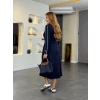 Kadın Uzun Kollu Bisiklet Yaka Midi Modal Elbise