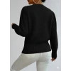 Kadın Uzun Kollu Bisiklet Yaka Triko Bluz
