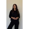 Kadın Uzun Kollu Bisiklet Yaka Viskon Iki Iplik Bluz Ve Pantolon İkili Takım