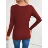 Kadın Uzun Kollu Derin Degaje Yakalı Taşlı Sandy Bluz