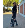 Kadın Uzun Kollu Kapüşon Ve Deri Detay Diz Üstü Elbise