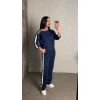 Kadın Uzun Kollu Kolu Tül Yanları Şerit Detay Modal İkili Takım