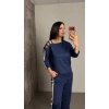 Kadın Uzun Kollu Kolu Tül Yanları Şerit Detay Modal İkili Takım