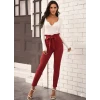 Kadın Yüksek Bel Beli Fırfırlı Önden Bağlamalı İthal Krep