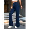 Kadın Yüksek Bel Paçaya Doğru Geniş Kot Pantolon