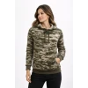 Kamuflaj Desenli 2 İplik 4 Mevsim Kapüşonlu Kanguru Cepli Hoodie Sweatshirt - Kamuflaj