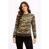 Kamuflaj Desenli 2 İplik 4 Mevsim Uzun Kollu Bisiklet Yaka Sweatshirt - Kamuflaj