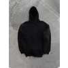 Kapşonlu Üç İplik Penye Basic Sweatshirt - Siyah